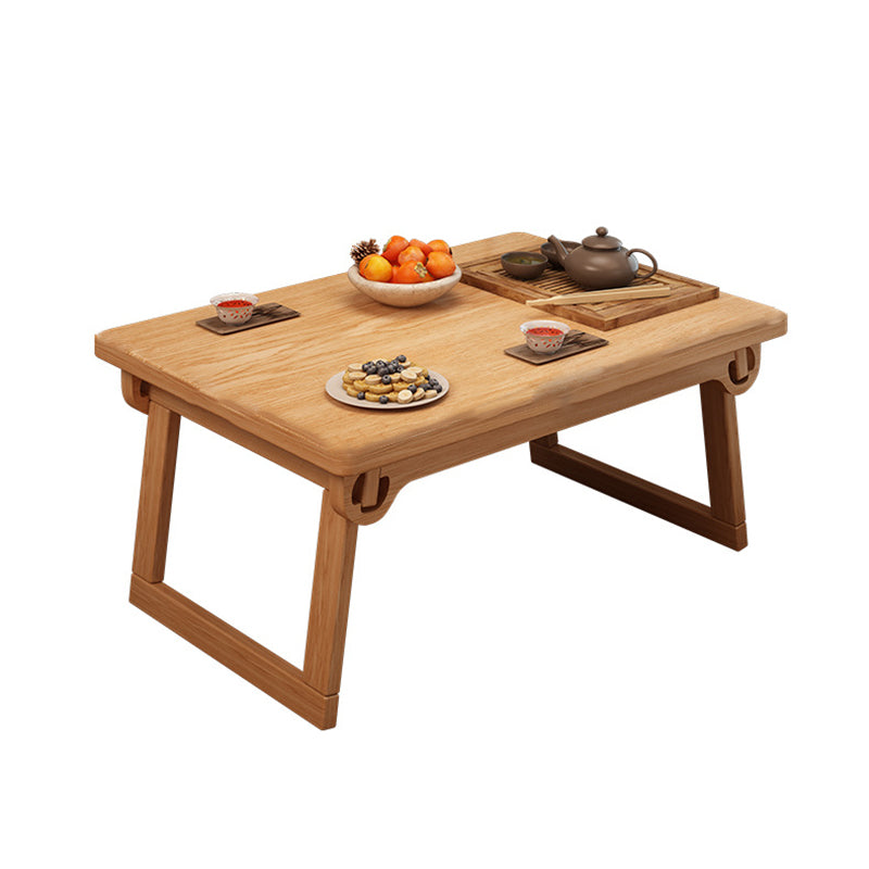 Traditional Japanese Pine Wood Rubberwood Foldable Rectangular