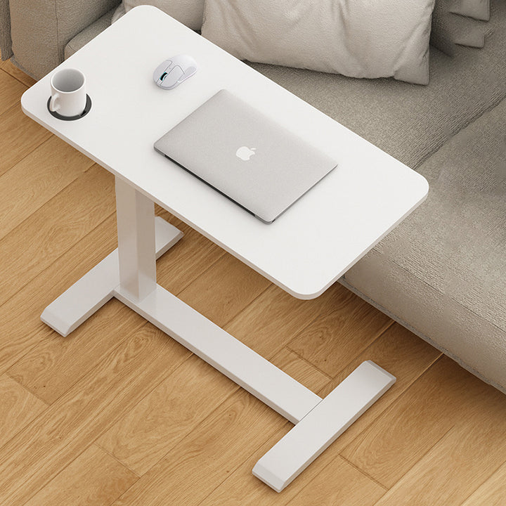 Modern Minimalist Engineered Wood Carbon Steel I-Shaped Rectangular Side Table 1 Tier For Living Room