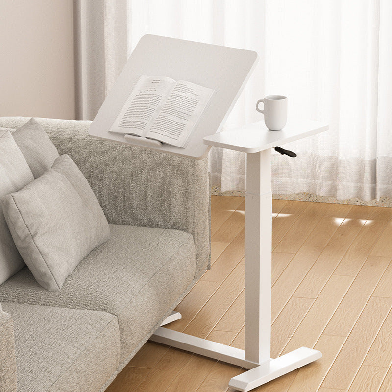 Modern Minimalist Engineered Wood Carbon Steel I-Shaped Rectangular Side Table 1 Tier For Living Room
