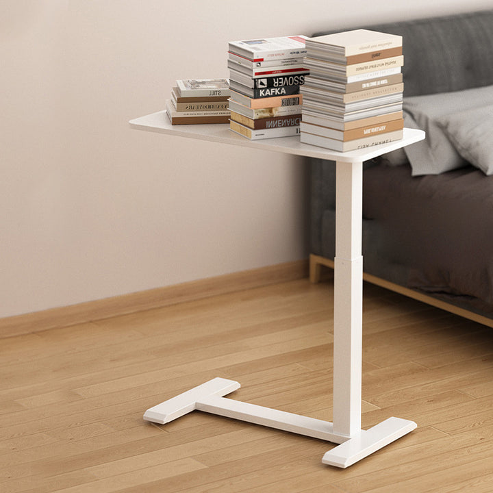 Modern Minimalist Engineered Wood Carbon Steel I-Shaped Rectangular Side Table 1 Tier For Living Room
