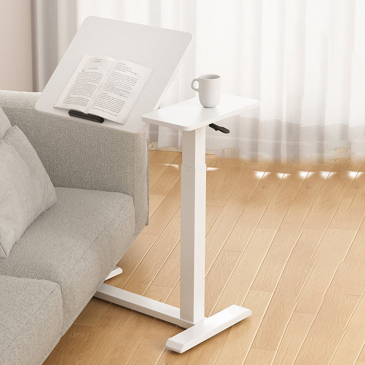 Modern Minimalist Engineered Wood Carbon Steel I-Shaped Rectangular Side Table 1 Tier For Living Room
