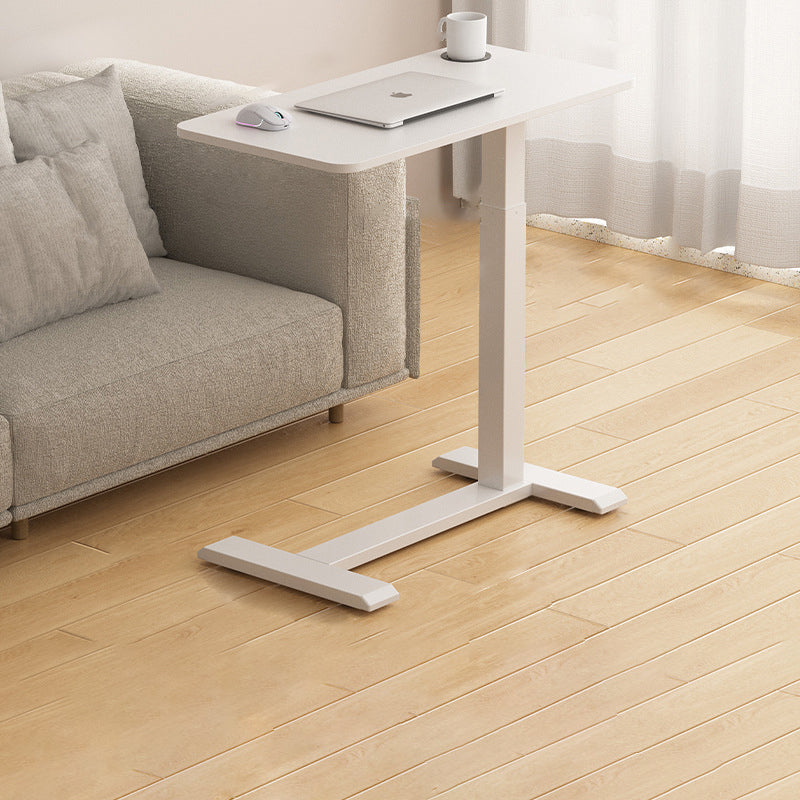 Modern Minimalist Engineered Wood Carbon Steel I-Shaped Rectangular Side Table 1 Tier For Living Room