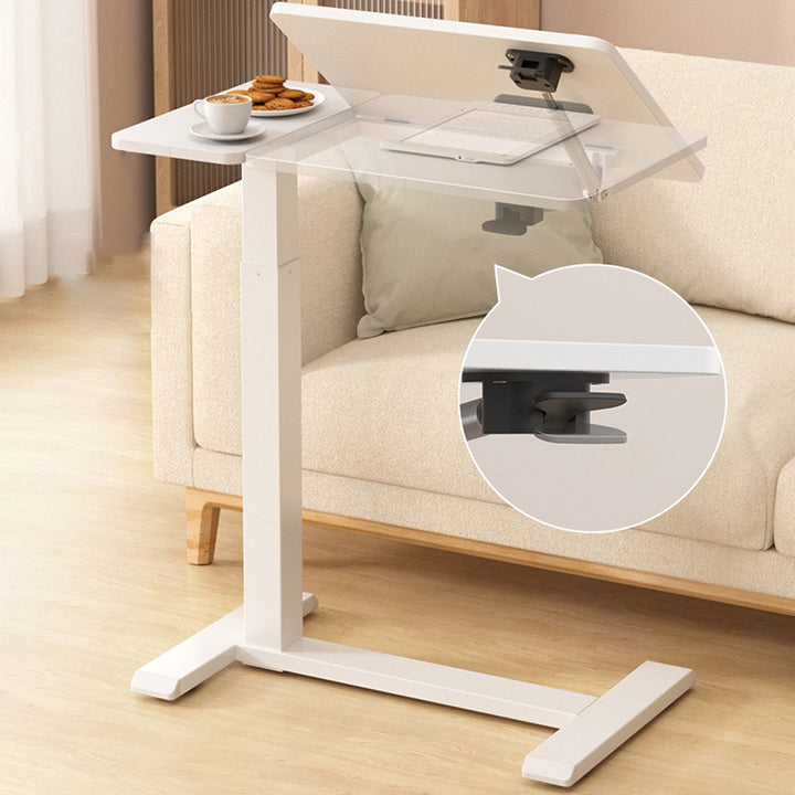 Modern Minimalist Engineered Wood Carbon Steel I-Shaped Rectangular Side Table 1 Tier For Living Room