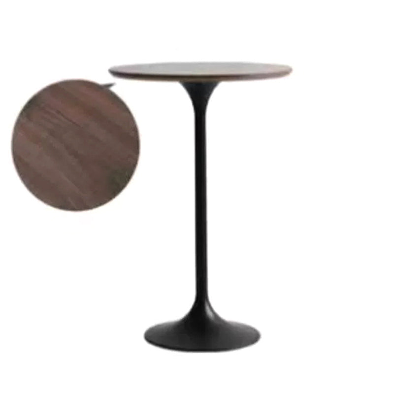 Moderner minimalistischer Couchtisch aus Holz und Metall mit runder zylindrischer Form, 1-stufig, für das Wohnzimmer 