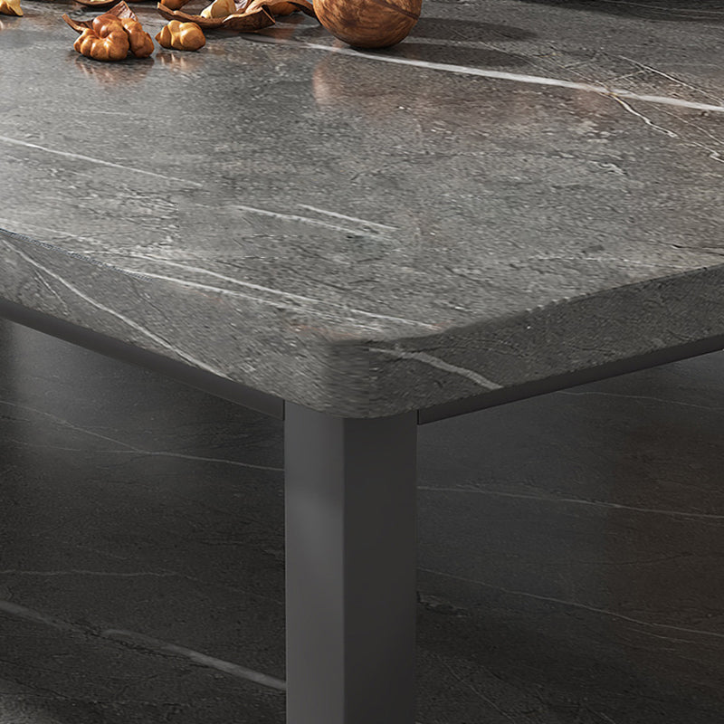 Table basse rectangulaire à une étagère en bois d’ingénierie, tube en acier, style scandinave contemporain, pour salon 