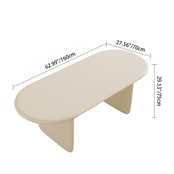 Traditional French Pine Wood Oval Coffee Table 1-Tier For Living Room