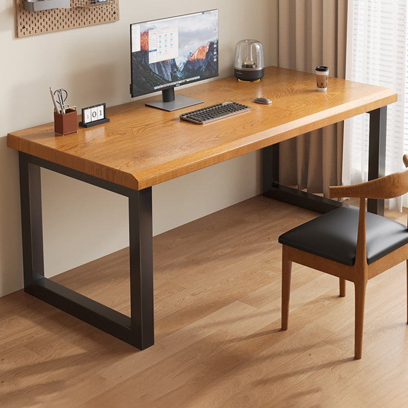 Traditional Chinese Rubberwood Iron Rectangular Office Desk 1-Tier For Home Office
