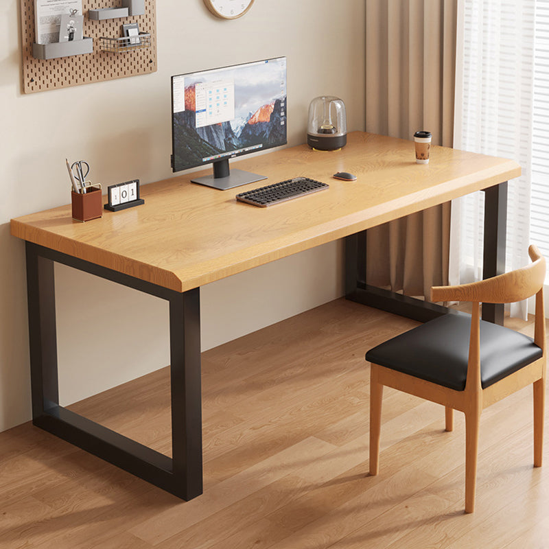 Traditional Chinese Rubberwood Iron Rectangular Office Desk 1-Tier For Home Office