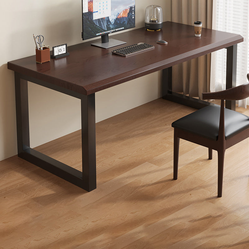 Traditional Chinese Rubberwood Iron Rectangular Office Desk 1-Tier For Home Office