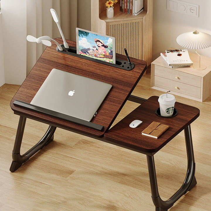 Moderner Art Deco MDF Kohlenstoffstahl Abgerundeter Rechteckiger Klappbarer Nachttisch 1-stufig für das Schlafzimmer 