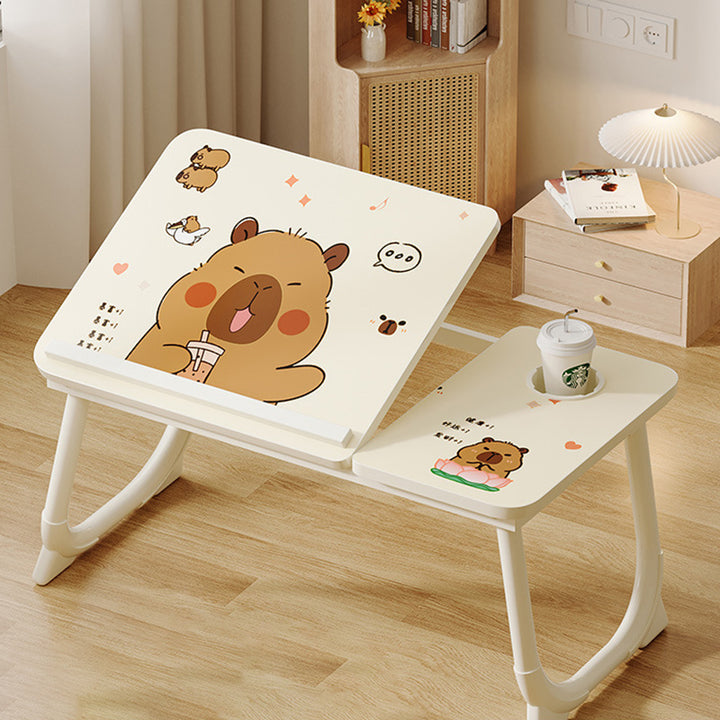 Moderner Art Deco MDF Kohlenstoffstahl Abgerundeter Rechteckiger Klappbarer Nachttisch 1-stufig für das Schlafzimmer 