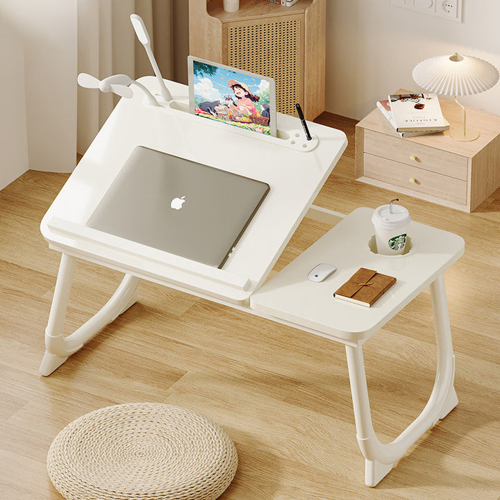 Moderner Art Deco MDF Kohlenstoffstahl Abgerundeter Rechteckiger Klappbarer Nachttisch 1-stufig für das Schlafzimmer 