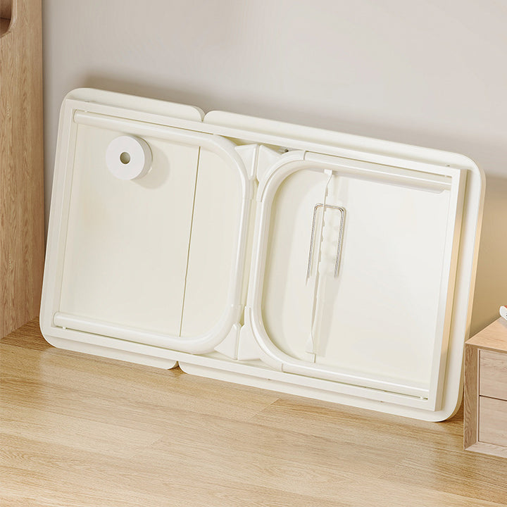 Moderner Art Deco MDF Kohlenstoffstahl Abgerundeter Rechteckiger Klappbarer Nachttisch 1-stufig für das Schlafzimmer 