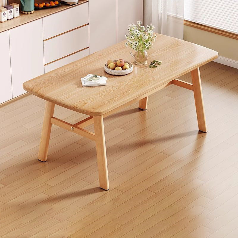 Table à manger rectangulaire arrondie en MDF et fer au style vintage traditionnel pour 4 à 6 places 