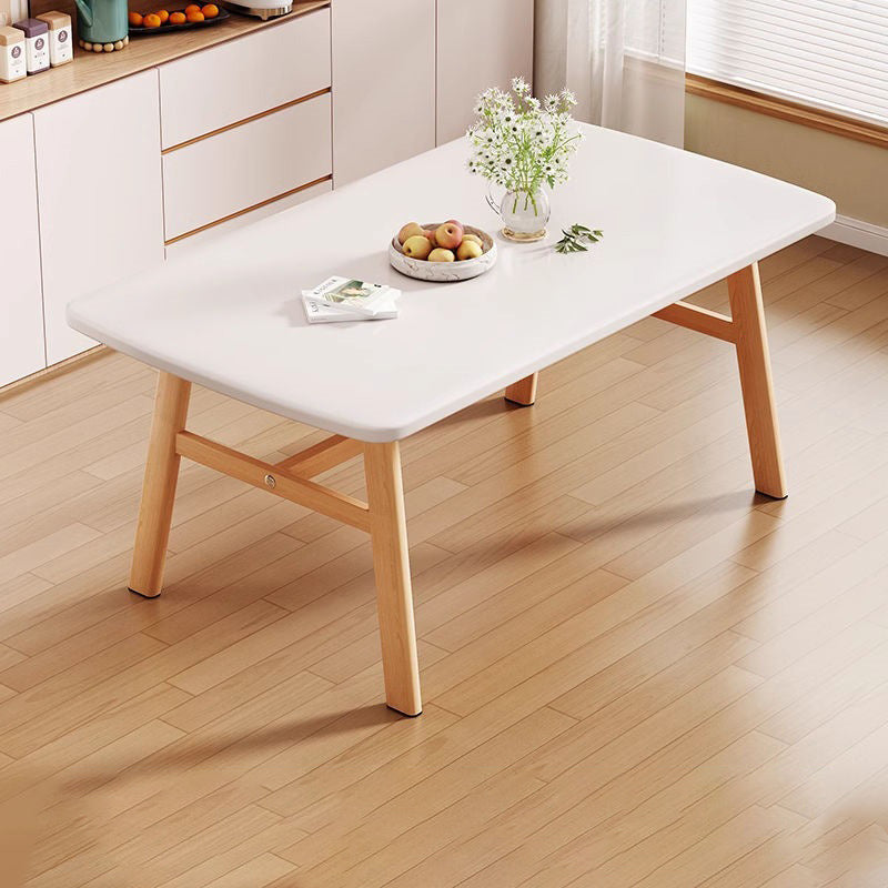 Table à manger rectangulaire arrondie en MDF et fer au style vintage traditionnel pour 4 à 6 places 