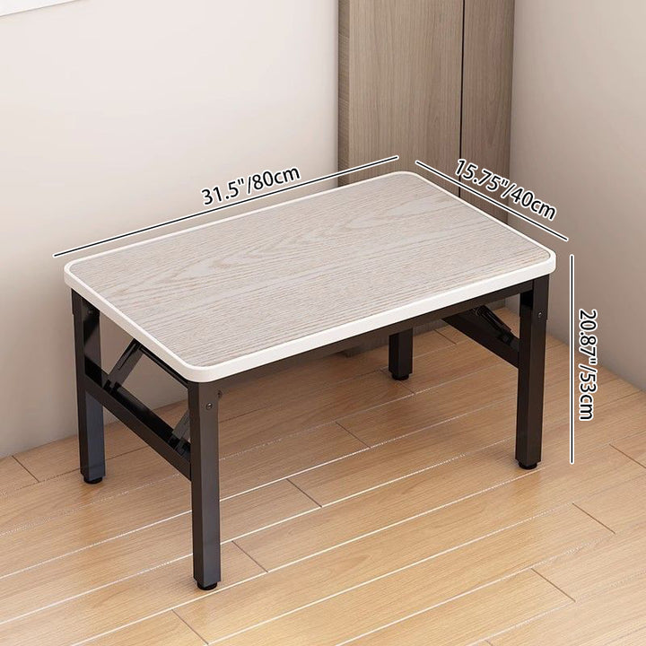 Contemporary Scandinavian MDF Iron Rectangular Side Table 1 Tier For Living Room