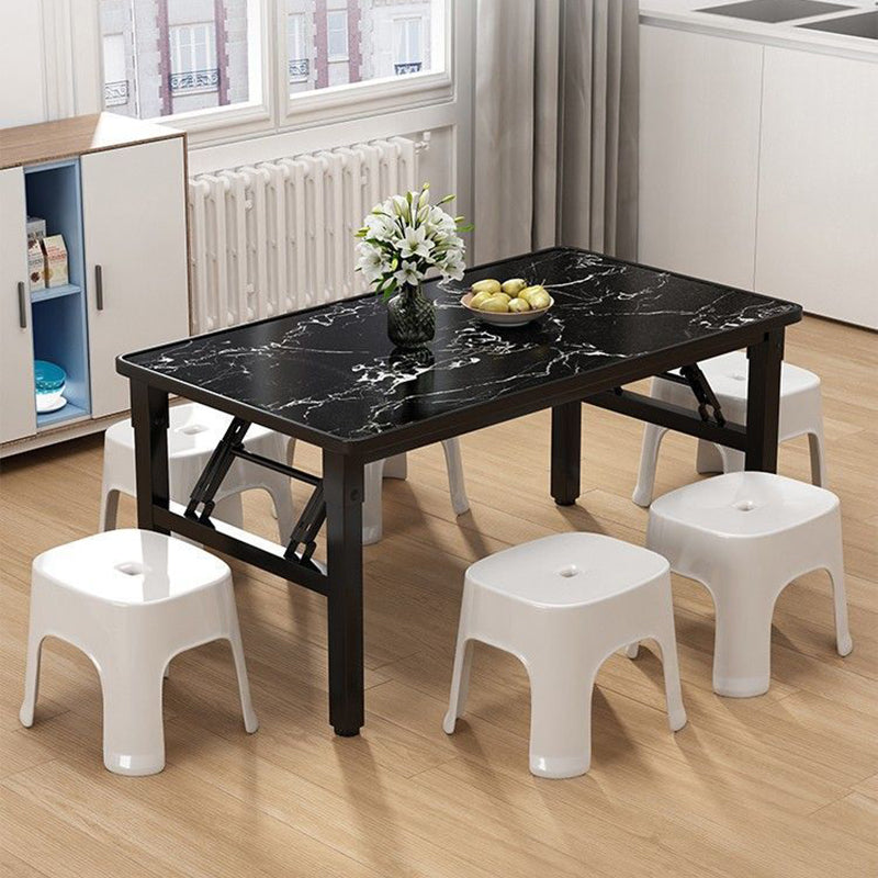 Contemporary Scandinavian MDF Iron Rectangular Side Table 1 Tier For Living Room