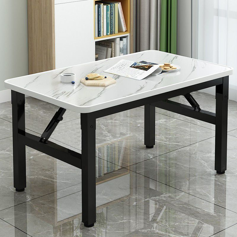 Contemporary Scandinavian MDF Iron Rectangular Side Table 1 Tier For Living Room