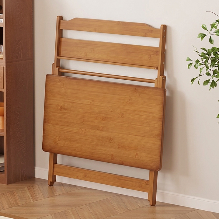 Traditioneller chinesischer rechteckiger faltbarer Büroschreibtisch aus Bambus, 1-stufig, für das Schlafzimmer 