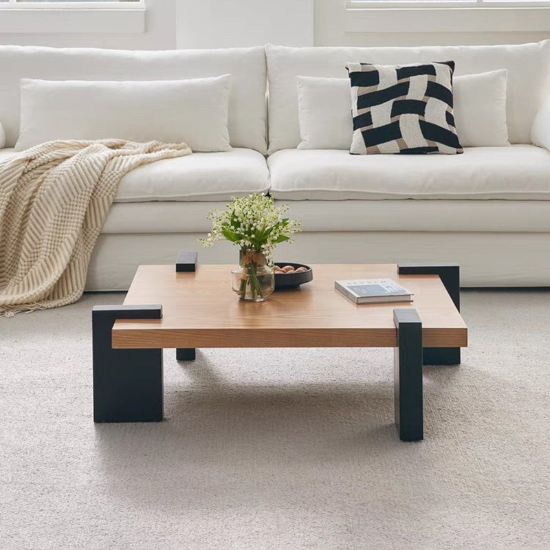 Traditional Chinese Pine Square Coffee Table 1 Tier For Living Room