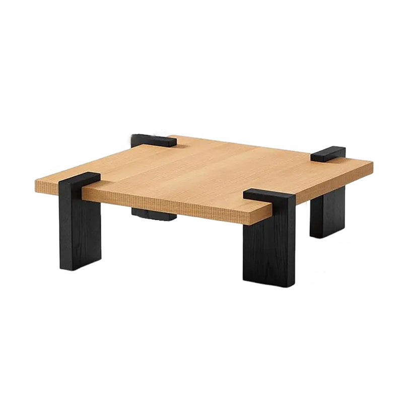 Traditional Chinese Pine Square Coffee Table 1 Tier For Living Room