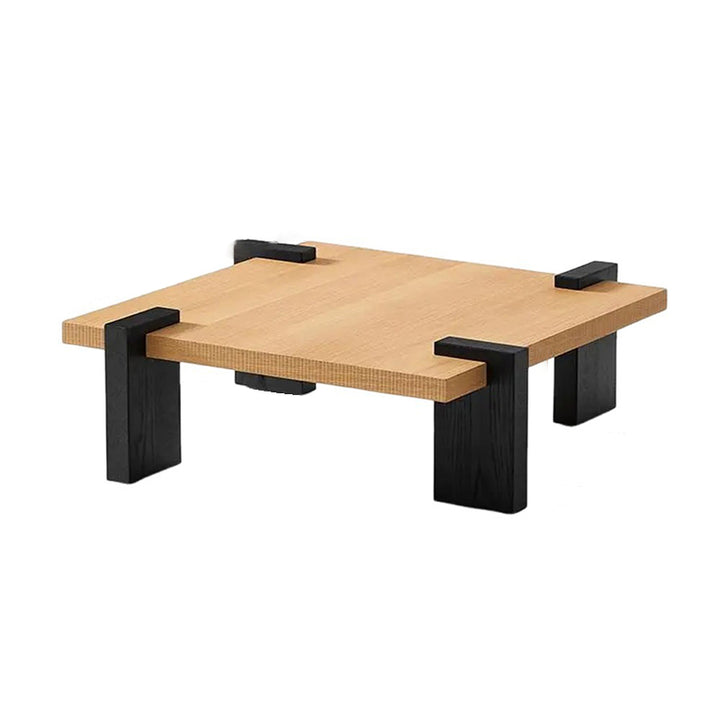Traditional Chinese Pine Square Coffee Table 1 Tier For Living Room