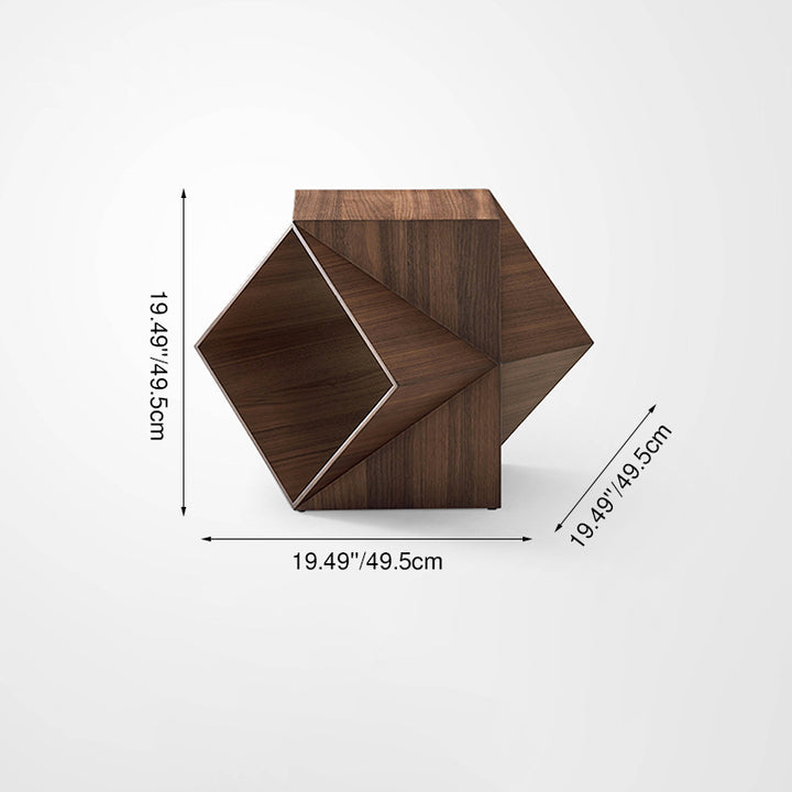 Traditioneller chinesischer Walnuss-Holz-Polyeder-Diamant-Couchtisch 1-stufig für das Wohnzimmer 