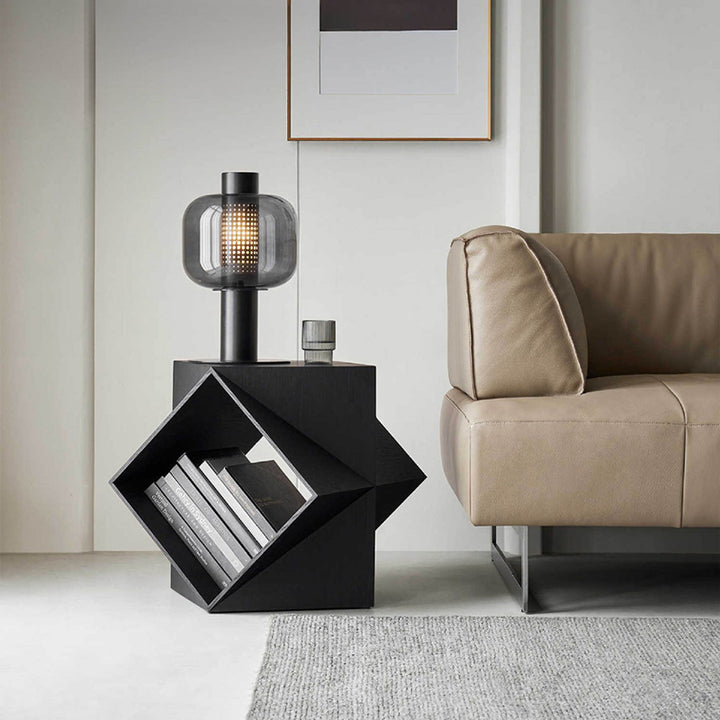 Traditioneller chinesischer Walnuss-Holz-Polyeder-Diamant-Couchtisch 1-stufig für das Wohnzimmer 