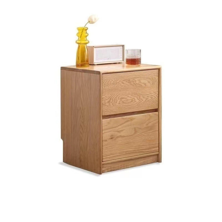 Table de chevet rectangulaire arrondie en bois massif vintage traditionnel avec 2 tiroirs pour chambre à coucher 