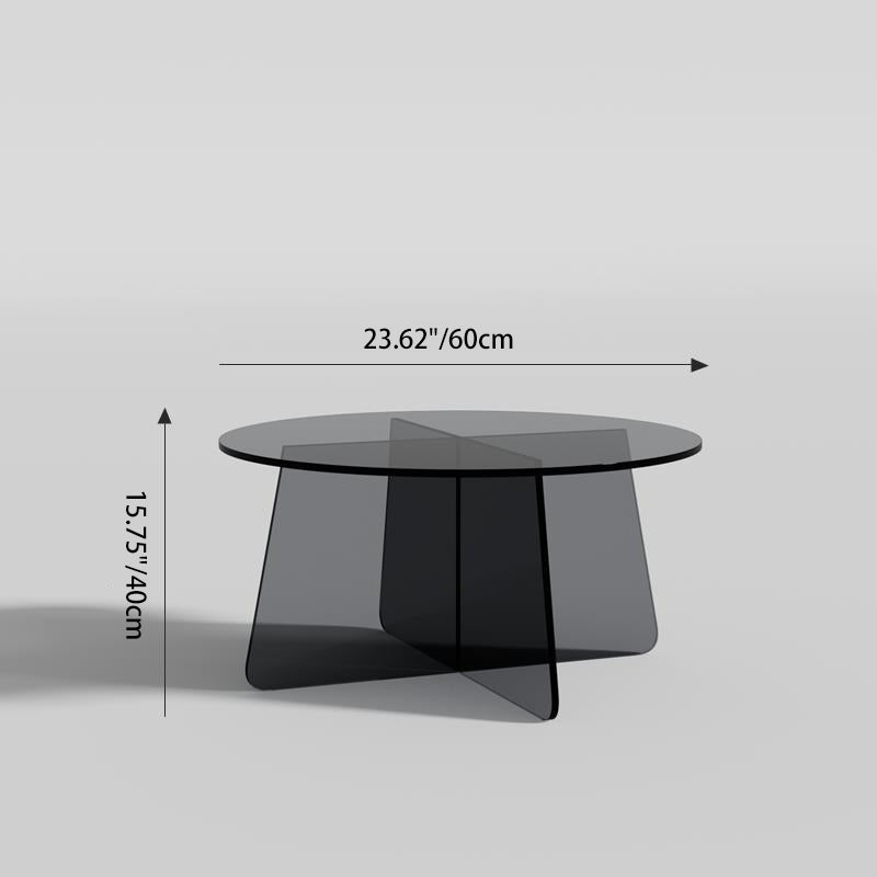 Table basse ronde contemporaine en acrylique scandinave avec base stable pour salon 