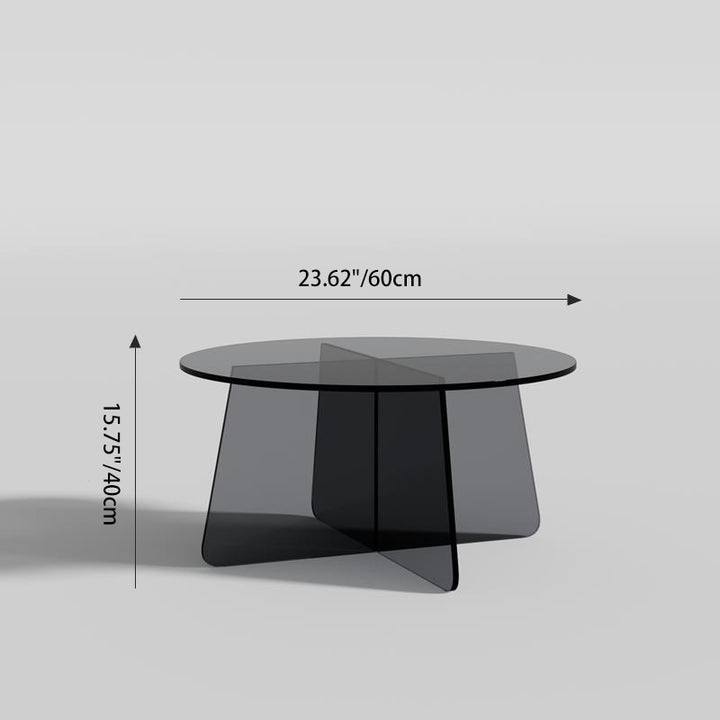 Table basse ronde contemporaine en acrylique scandinave avec base stable pour salon 
