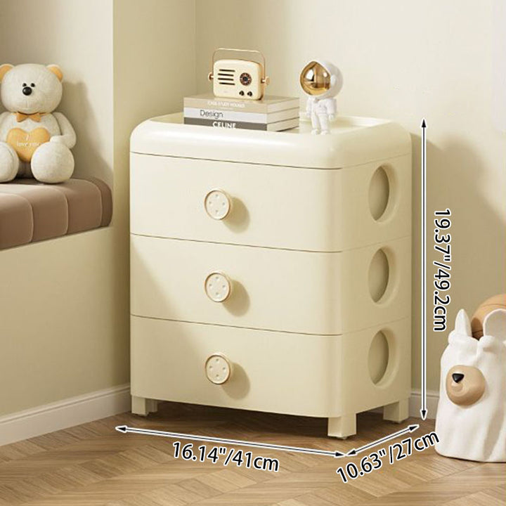 Modern Minimalist PP Rounded Square Storage Cabinet 3/4/5/6 Drawers Living Room