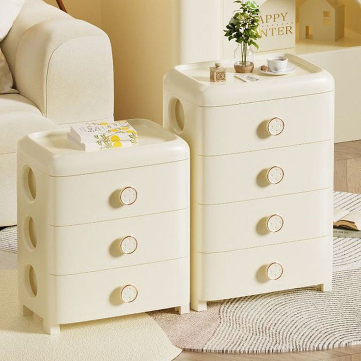 Modern Minimalist PP Rounded Square Storage Cabinet 3/4/5/6 Drawers Living Room