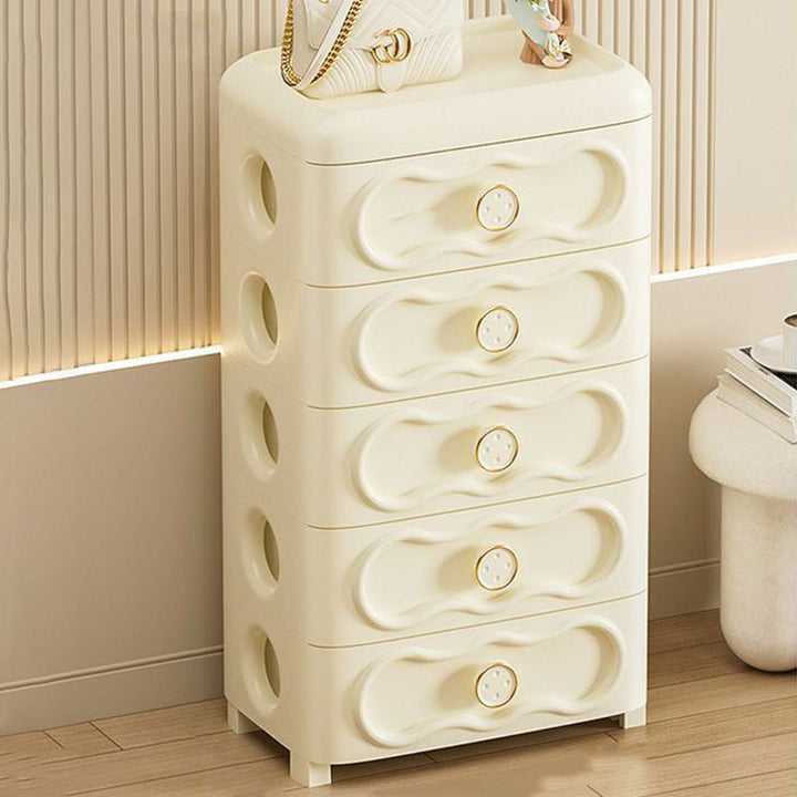 Modern Minimalist PP Rounded Square Storage Cabinet 3/4/5/6 Drawers Living Room