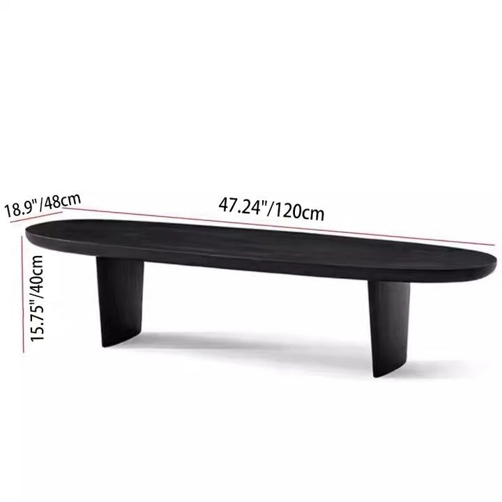 Table basse ovale carrée en bois de pin vintage traditionnel, 1 niveau, pour salon 