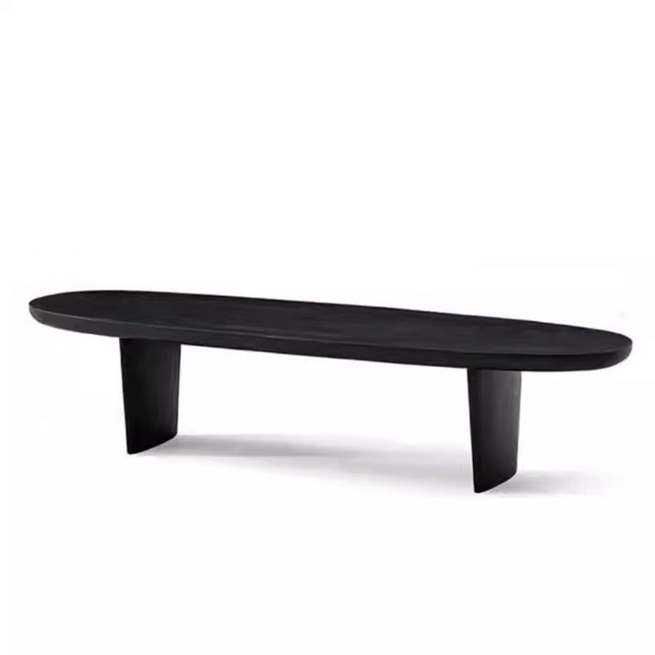 Table basse ovale carrée en bois de pin vintage traditionnel, 1 niveau, pour salon 