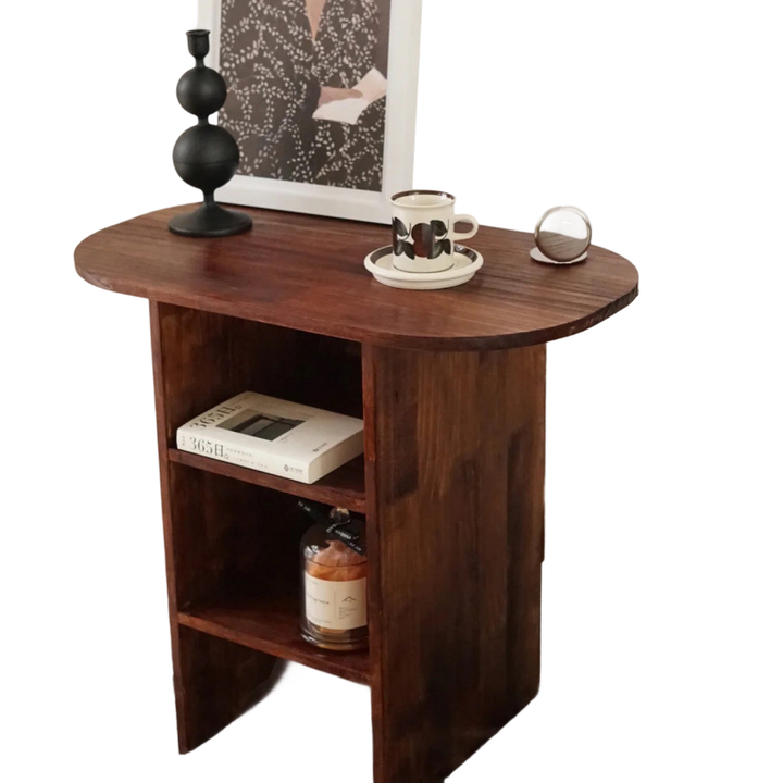 Traditional Chinese Medium Density Fiberboard Square Oval Coffee Table 3-Tier For Living Room