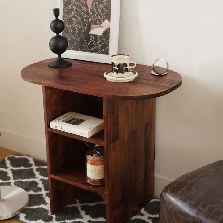 Traditional Chinese Medium Density Fiberboard Square Oval Coffee Table 3-Tier For Living Room