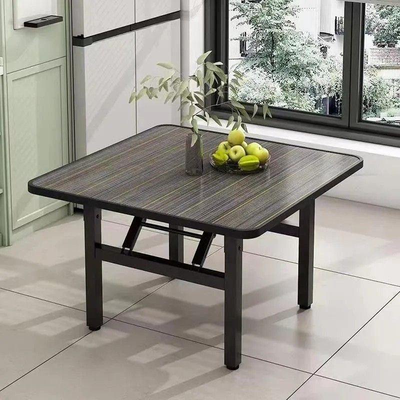 Table basse carrée pliante en acier au carbone et panneau de fibres à densité moyenne nordique contemporaine pour salon 