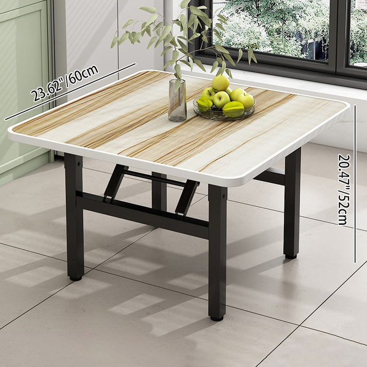 Contemporary Nordic Medium Density Fiberboard Carbon Steel Folding Square Coffee Table For Living Room