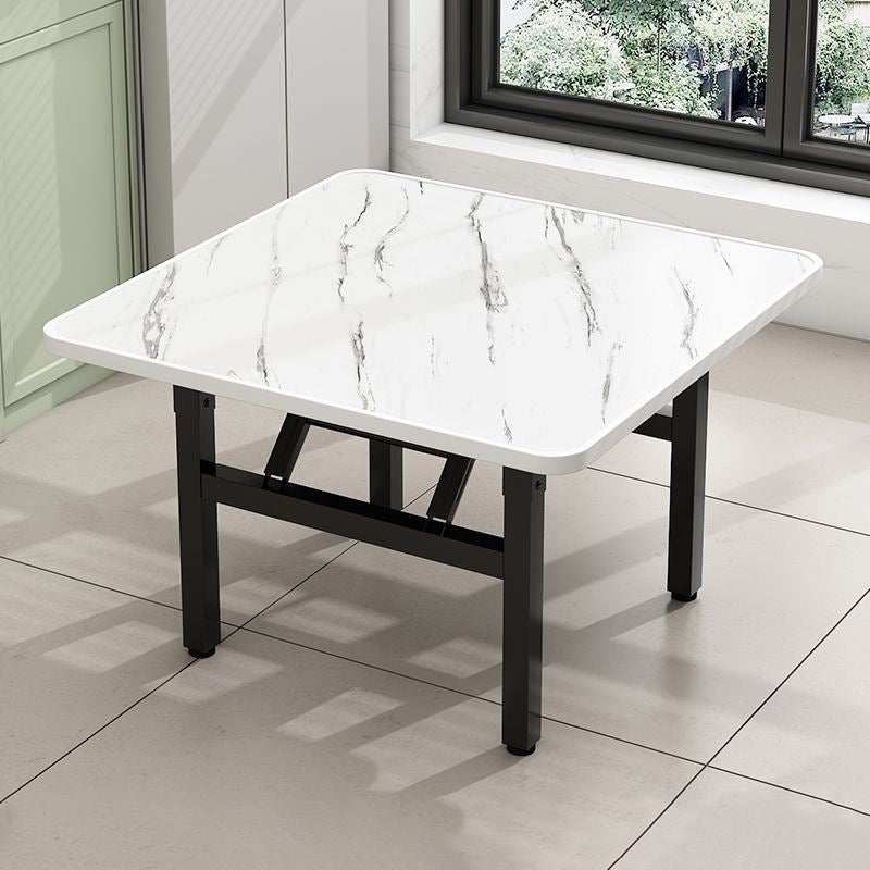Table basse carrée pliante en acier au carbone et panneau de fibres à densité moyenne nordique contemporaine pour salon 