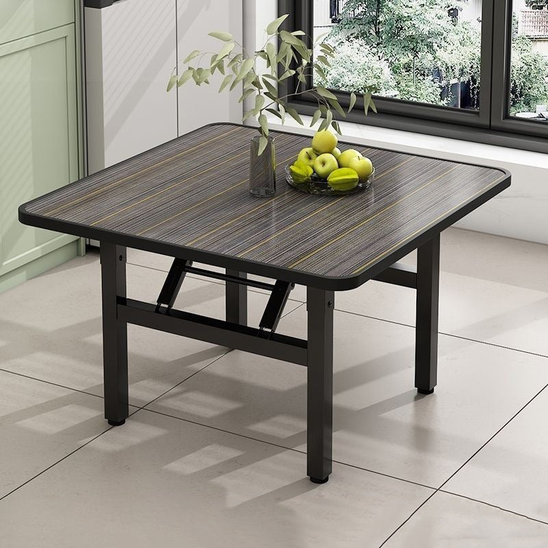 Table basse carrée pliante en acier au carbone et panneau de fibres à densité moyenne nordique contemporaine pour salon 