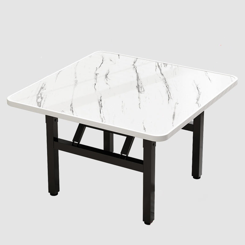 Table basse carrée pliante en acier au carbone et panneau de fibres à densité moyenne nordique contemporaine pour salon 