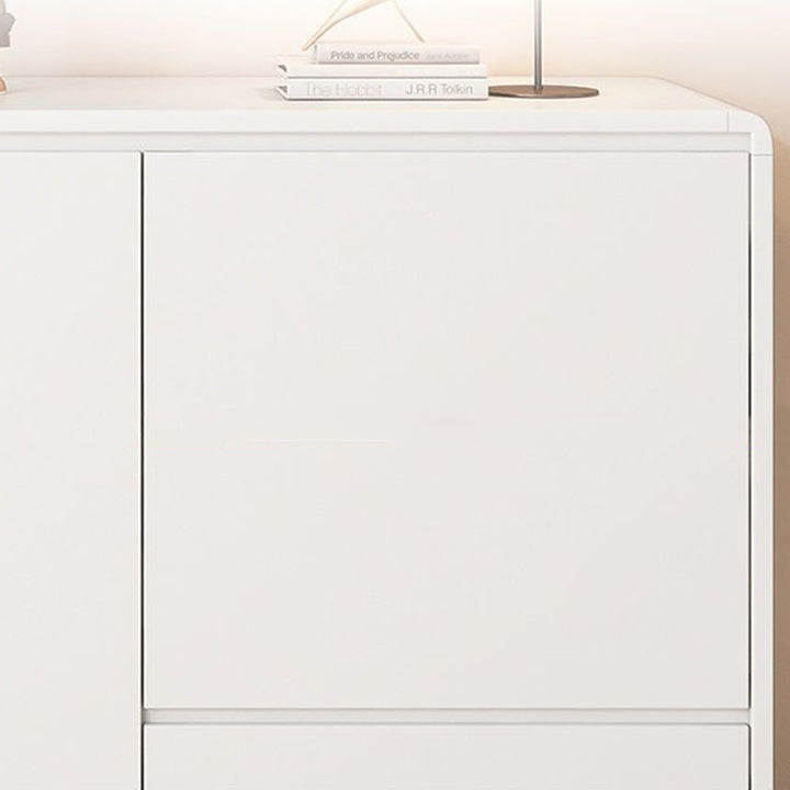 Moderner minimalistischer Holzpaneele Metall abgerundetes Quadrat Rechteck Aufbewahrungsschrank mit 3 Schubladen für das Wohnzimmer 