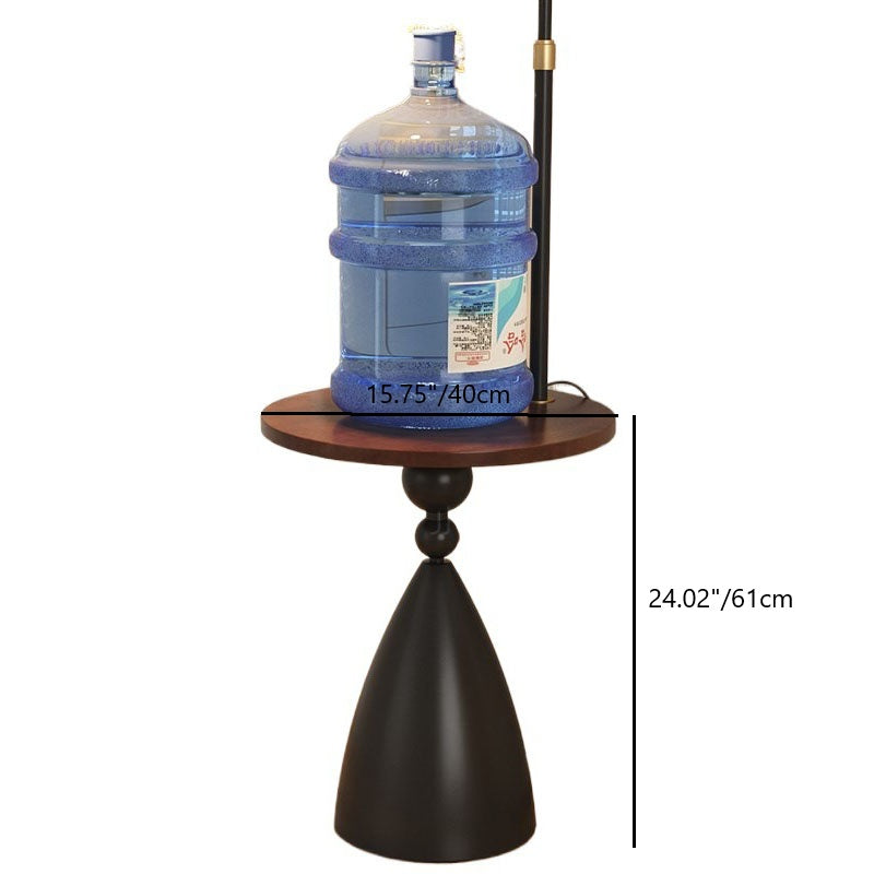 Traditional Vintage Medium-Density Fiberboard Carbon Steel Round Ball Side Table 1 Tier For Living Room