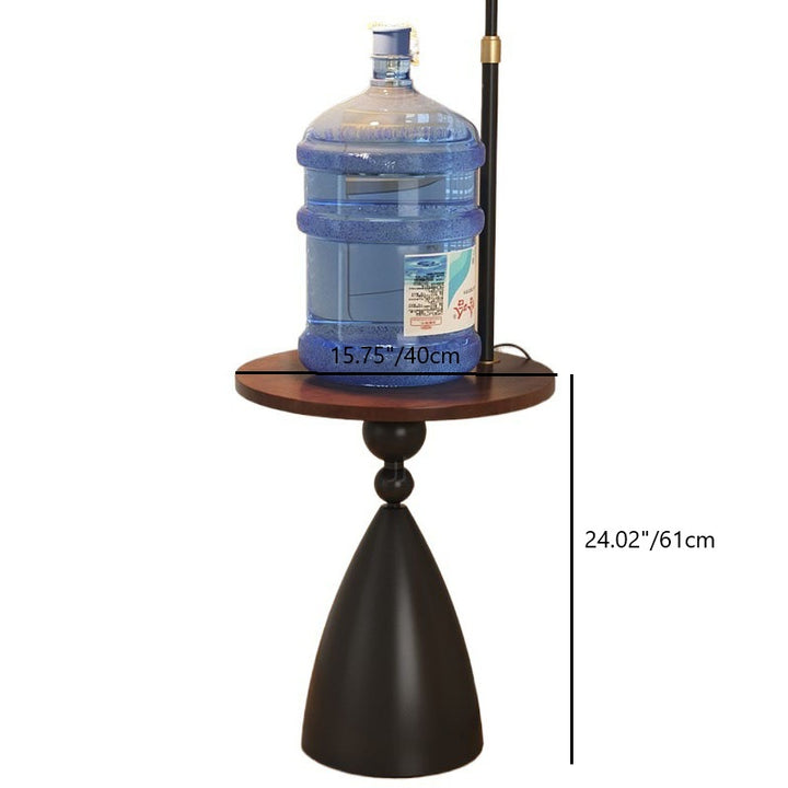 Traditional Vintage Medium-Density Fiberboard Carbon Steel Round Ball Side Table 1 Tier For Living Room