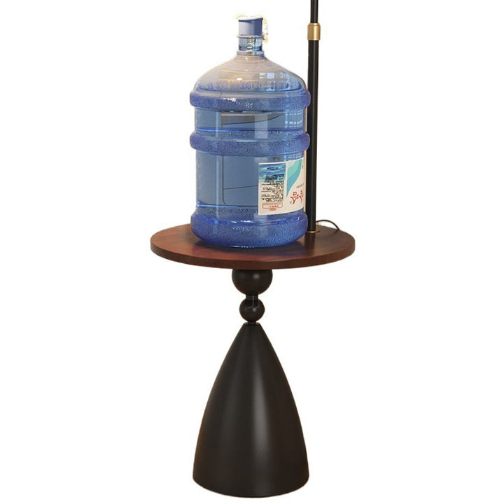 Traditional Vintage Medium-Density Fiberboard Carbon Steel Round Ball Side Table 1 Tier For Living Room