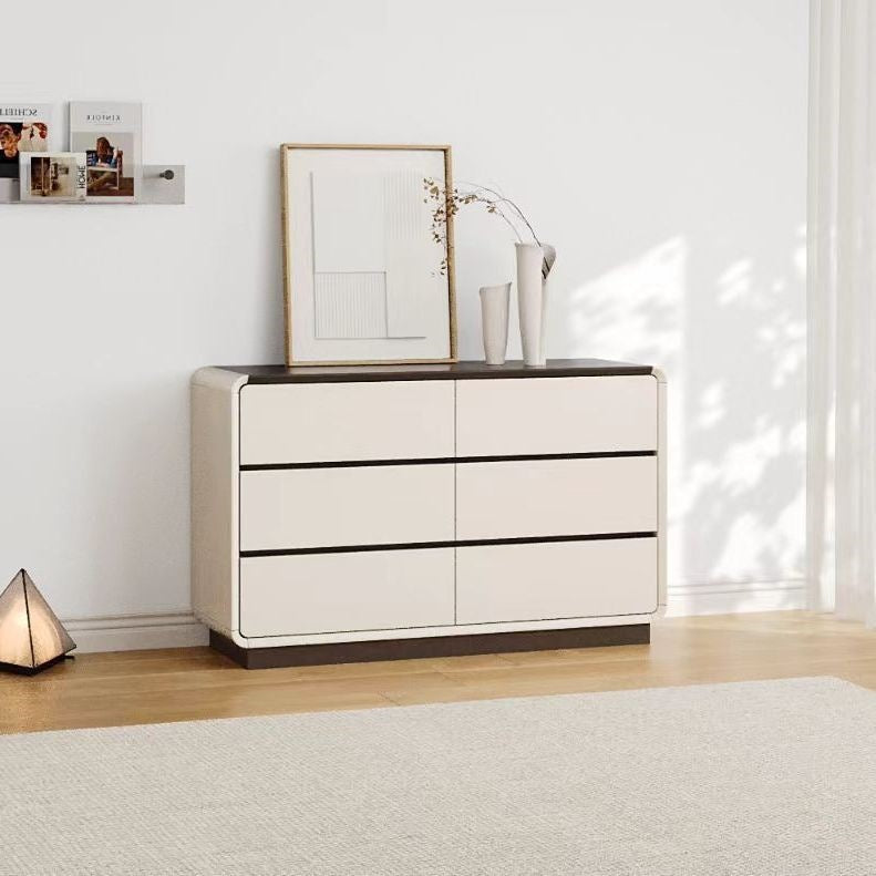 Traditional French Solid Wood Particle Board Pine Rounded Rectangular Storage Cabinet 2/5/6 Drawers For Living Room