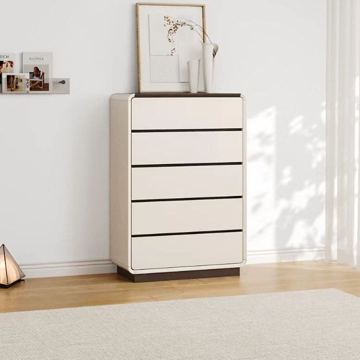 Traditional French Solid Wood Particle Board Pine Rounded Rectangular Storage Cabinet 2/5/6 Drawers For Living Room