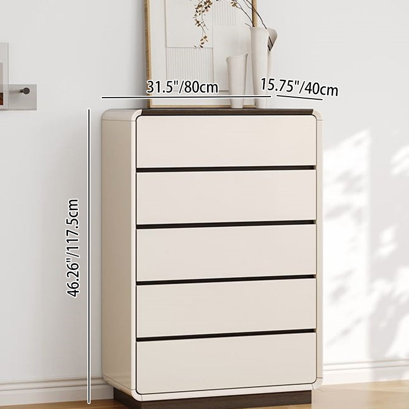 Traditional French Solid Wood Particle Board Pine Rounded Rectangular Storage Cabinet 2/5/6 Drawers For Living Room